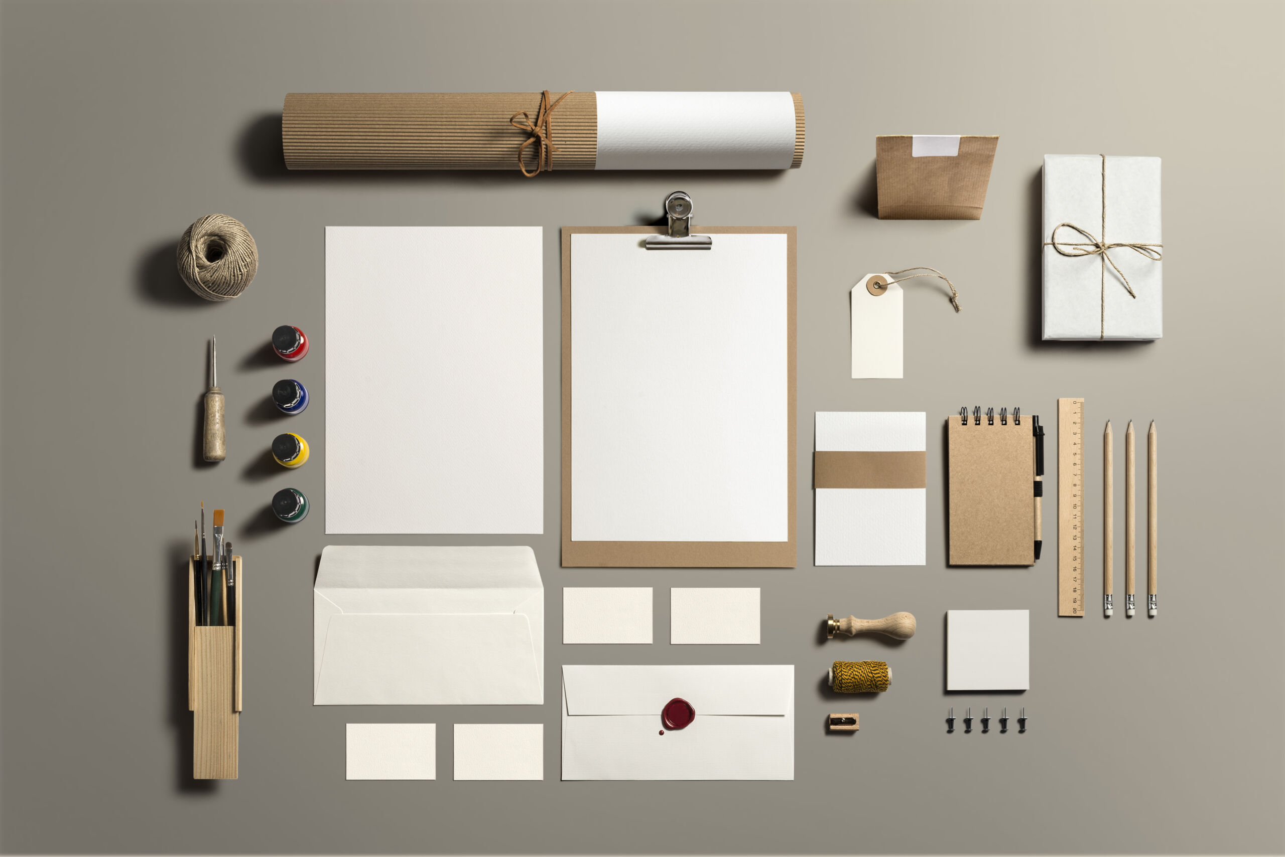 Art,And,Craft,Stationery,,Branding,Mock-up,,With,Clipping,Path,,Isolated,